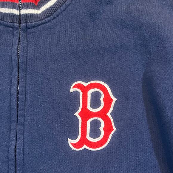 VTG Boston Red Sox Majestic Mens Large MLB Full Zip Sweatshirt Jacket Baseball - Picture 1 of 6